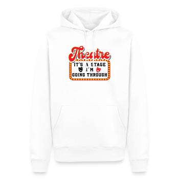 Le théâtre c’est une scène que je traverse Théâtre - Sweat à capuche Premium bio Homme - blanc - Devant - Nico (187cm)