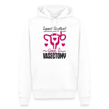 Féministe contre l’avortement ? Avoir un - Sweat à capuche Premium bio Homme - blanc - Devant - Nico (187cm)