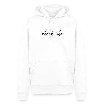 Karlsruhe - Männer Premium Bio Hoodie - Weiß - Vorne - Nico (187cm)