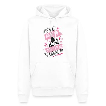Les hommes féministes de qualité n’ont pas peur - Sweat à capuche Premium bio Homme - blanc - Devant - Nico (187cm)