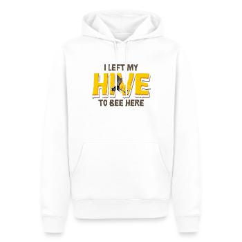 Abeilles J’ai laissé ma ruche à l’abeille ici Abeilles Abeille mellifère - Sweat à capuche Premium bio Homme - blanc - Devant - Nico (187cm)
