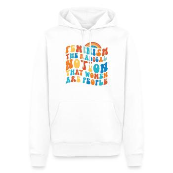 Le féminisme féministe Le radical - Sweat à capuche Premium bio Homme - blanc - Devant - Nico (187cm)