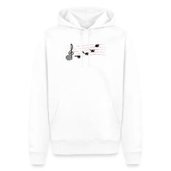 Garn Niedliche Katze Auf Musiknoten Musiker - Männer Premium Bio Hoodie - Weiß - Vorne - Nico (187cm)