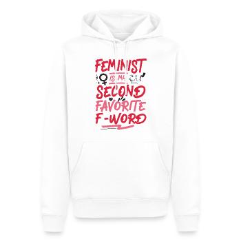 Feminist Feminist Is My Second - Men’s Premium Organic Hoodie - white - Front - Nico (187cm)