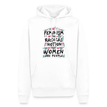 Le féminisme féministe Le radical - Sweat à capuche Premium bio Homme - blanc - Devant - Nico (187cm)