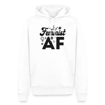 Féministe Féministe Af - Sweat à capuche Premium bio Homme - blanc - Devant - Nico (187cm)
