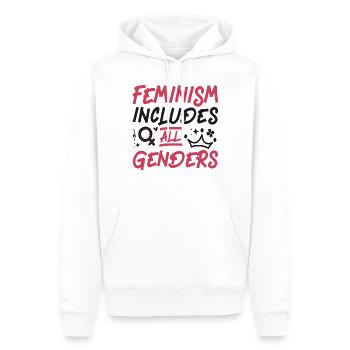 Feminist Feminism Includes All - Men’s Premium Organic Hoodie - white - Front - Nico (187cm)