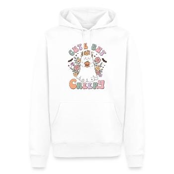 "Cute But Creepy" Retro Halloween: Ghost Pumpkin - Men’s Premium Organic Hoodie - white - Front - Nico (187cm)