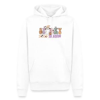 Spooky Season Retro Halloween Charm mit Gespenst - Männer Premium Bio Hoodie - Weiß - Vorne - Nico (187cm)