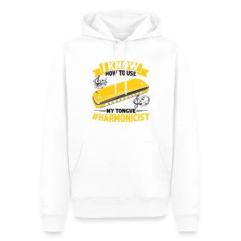 Harmonikaspieler für Munharmonika Spieler - Männer Premium Bio Hoodie - Weiß - Vorne - Nico (187cm)