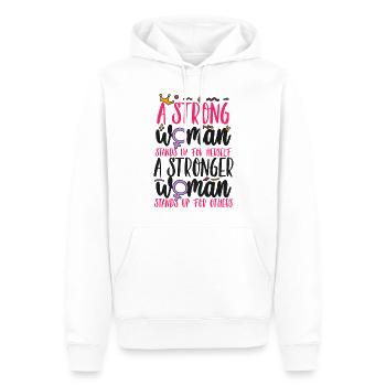 Feminist A Strong Woman Stands Up - Männer Premium Bio Hoodie - Weiß - Vorne - Nico (187cm)