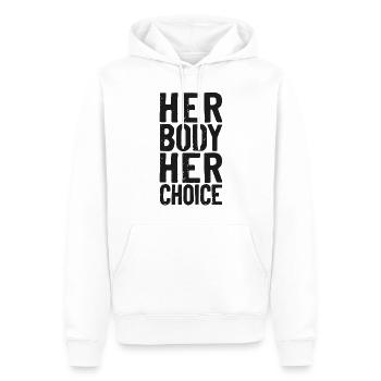 Feminist Her Body Her Choice - Männer Premium Bio Hoodie - Weiß - Vorne - Nico (187cm)