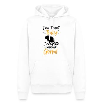 Besoin de temps avec gerbille rongeur Gerbille - Sweat à capuche Premium bio Homme - blanc - Devant - Nico (187cm)