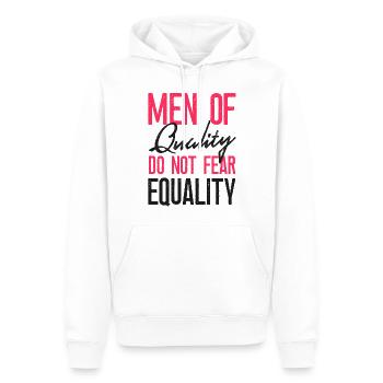 Feminist Men Of Quality Don't Fear - Männer Premium Bio Hoodie - Weiß - Vorne - Nico (187cm)