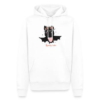 Retro Halloween Design: Spooky Babe Bat - Men’s Premium Organic Hoodie - white - Front - Nico (187cm)
