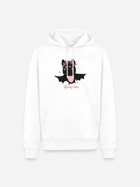 Retro Halloween Design: Spooky Babe Bat - Men’s Premium Organic Hoodie - white