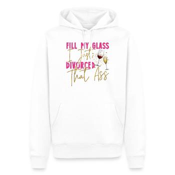 Bonne fête de divorce Remplissez mon verre - Sweat à capuche Premium bio Homme - blanc - Devant - Nico (187cm)