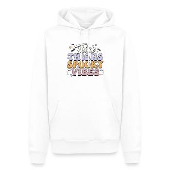 Creepy & Stylish: Retro Halloween Vibes Ghosts - Sweat à capuche Premium bio Homme - blanc - Devant - Nico (187cm)