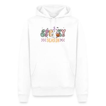 Des bonbons ou des bâtons! Spooky Season dans un style rétro - Sweat à capuche Premium bio Homme - blanc - Devant - Nico (187cm)