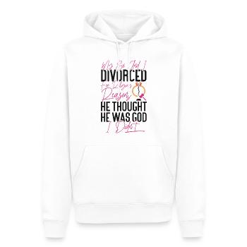 Bonne fête de divorce Mon ex et moi - Sweat à capuche Premium bio Homme - blanc - Devant - Nico (187cm)
