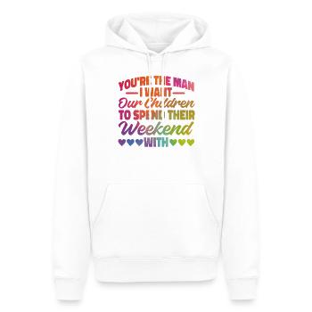 Happy Divorce Party You’re The Man - Sweat à capuche Premium bio Homme - blanc - Devant - Nico (187cm)