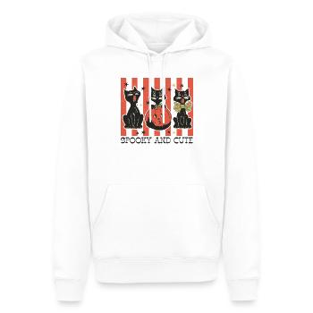 Gruseliges Halloween Retro-Design: Spooky and Cute - Männer Premium Bio Hoodie - Weiß - Vorne - Nico (187cm)
