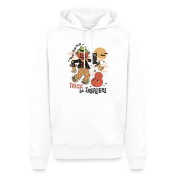Halloween-Spaß mit gruseliger Retro-Vogelscheuche - Männer Premium Bio Hoodie - Weiß - Vorne - Nico (187cm)
