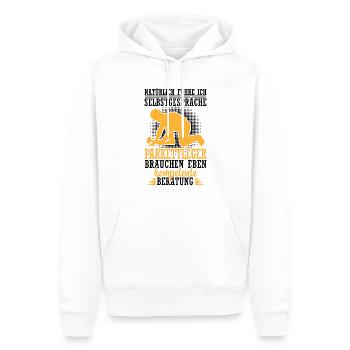 Parkettleger führt Selbstgespräche Bodenleger - Männer Premium Bio Hoodie - Weiß - Vorne - Nico (187cm)
