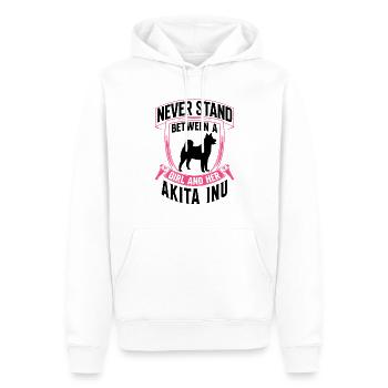 Fille et son Akita Inu Shiba Inu - Sweat à capuche Premium bio Homme - blanc - Devant - Nico (187cm)