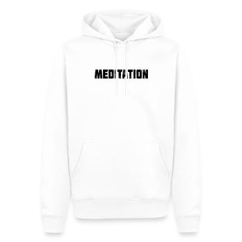 Méditation - Sweat à capuche Premium bio Homme - blanc - Devant - Nico (187cm)