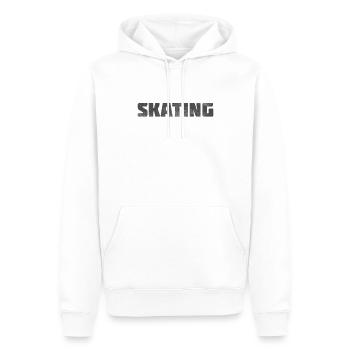 Patinage - Sweat à capuche Premium bio Homme - blanc - Devant - Nico (187cm)