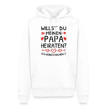 Willst du meinen Papa heiraten? Heiratsantrag - Männer Premium Bio Hoodie - Weiß - Vorne - Nico (187cm)