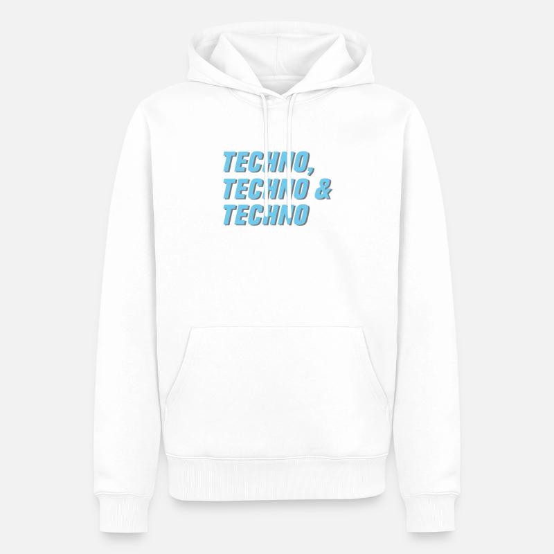 Techno Techno Techno - Men’s Premium Organic Hoodie - white