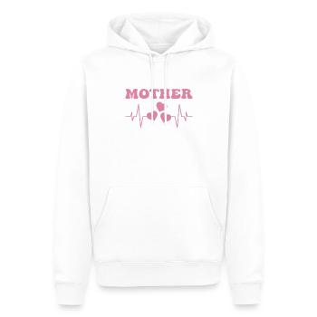 Les battements de cœur de la mère - Sweat à capuche Premium bio Homme - blanc - Devant - Nico (187cm)