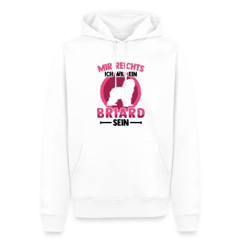 Ich will ein Briard sein Berger de Brie - Männer Premium Bio Hoodie - Weiß - Vorne - Nico (187cm)