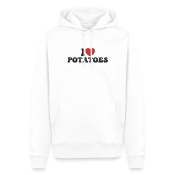 Ich liebe Kartoffeln - Männer Premium Bio Hoodie - Weiß - Vorne - Nico (187cm)
