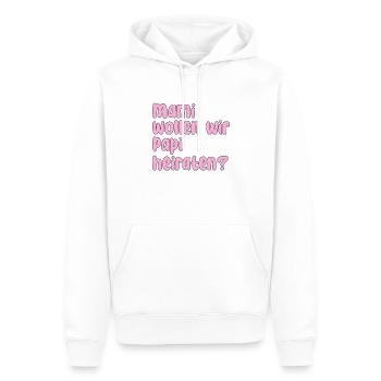 Mama Papa Heiraten Spruch - Männer Premium Bio Hoodie - Weiß - Vorne - Nico (187cm)