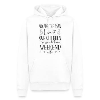 Fête de divorce heureuse Vous êtes l’homme - Sweat à capuche Premium bio Homme - blanc - Devant - Nico (187cm)