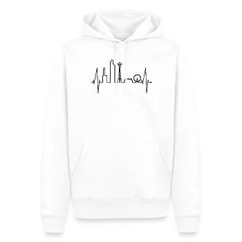Seattle Skyline Heartbeat USA Fan Heart Pulse Love - Sweat à capuche Premium bio Homme - blanc - Devant - Nico (187cm)