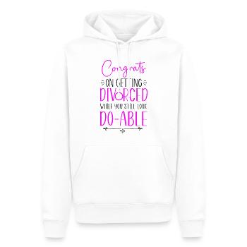 Happy Divorce Party Congrats On - Men’s Premium Organic Hoodie - white - Front - Nico (187cm)