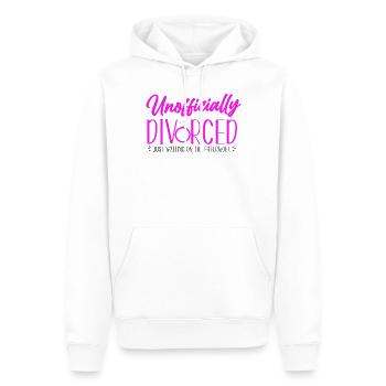 Happy Divorce Party officieusement - Sweat à capuche Premium bio Homme - blanc - Devant - Nico (187cm)