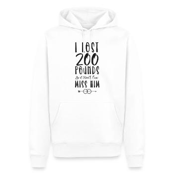 Happy Divorce Party J’ai perdu 200 - Sweat à capuche Premium bio Homme - blanc - Devant - Nico (187cm)