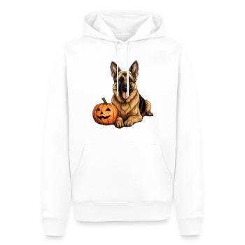 Deutscher Schäferhund-Kürbis, faule - Männer Premium Bio Hoodie - Weiß - Vorne - Nico (187cm)