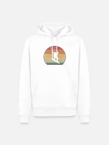 Kitesurf rétro Sunset Kitesurf - Sweat à capuche Premium bio Homme - blanc