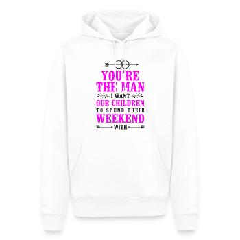 Happy Divorce Party You’re The Man - Sweat à capuche Premium bio Homme - blanc - Devant - Nico (187cm)