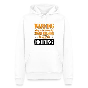 start talking about Knitting - Männer Premium Bio Hoodie - Weiß - Vorne - Nico (187cm)