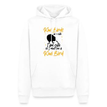 Ich bin ein Kiwi Vogel Neuseeland - Männer Premium Bio Hoodie - Weiß - Vorne - Nico (187cm)
