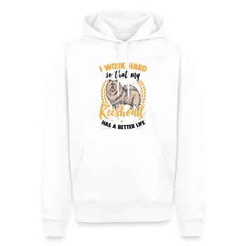Je travaille pour mon Wolfsspitz German Spitz - Sweat à capuche Premium bio Homme - blanc - Devant - Nico (187cm)