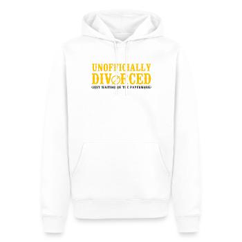 Happy Divorce Party officieusement - Sweat à capuche Premium bio Homme - blanc - Devant - Nico (187cm)