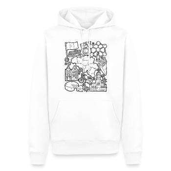 Belgium - Men’s Premium Organic Hoodie - white - Front - Nico (187cm)